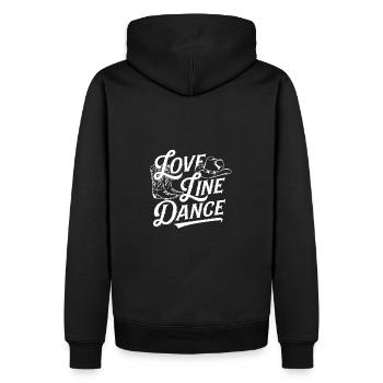 Love Line Dance ich liebe Line Dancing - Männer Premium Bio Hoodie - Schwarz - Hinten - Nico (187cm)