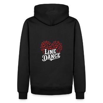 Line Dance Musik und Herz aus Musiknoten - Männer Premium Bio Hoodie - Schwarz - Hinten - Nico (187cm)