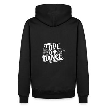 Love Line Dance ich liebe Line Dancing - Männer Premium Bio Hoodie - Schwarz - Hinten - Nico (187cm)