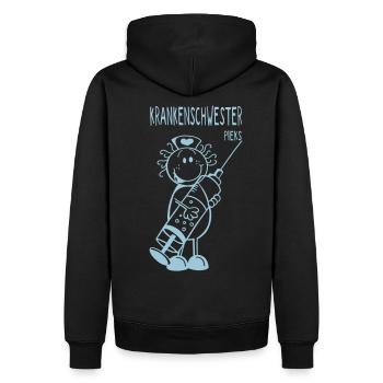 Krankenschwester mit Spritze - Geschenk - Männer Premium Bio Hoodie - Schwarz - Hinten - Nico (187cm)