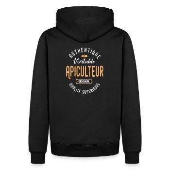 Profession beekeeper authentic gift quotes - Men’s Premium Organic Hoodie - black - Back - Nico (187cm)