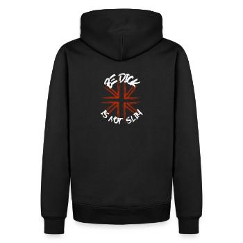 Be dick is not slim - Men’s Premium Organic Hoodie - black - Back - Nico (187cm)