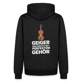 Musiker Geigen Spieler Geiger Violine Violinist - Männer Premium Bio Hoodie - Schwarz - Hinten - Nico (187cm)