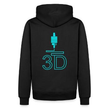 3d Druck - 3d Printer Printing Geschenk - Männer Premium Bio Hoodie - Schwarz - Hinten - Nico (187cm)