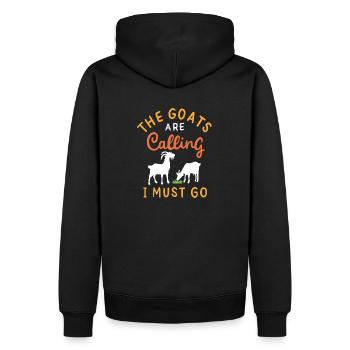 Meine Ziegen rufen | Goats are calling - Männer Premium Bio Hoodie - Schwarz - Hinten - Nico (187cm)