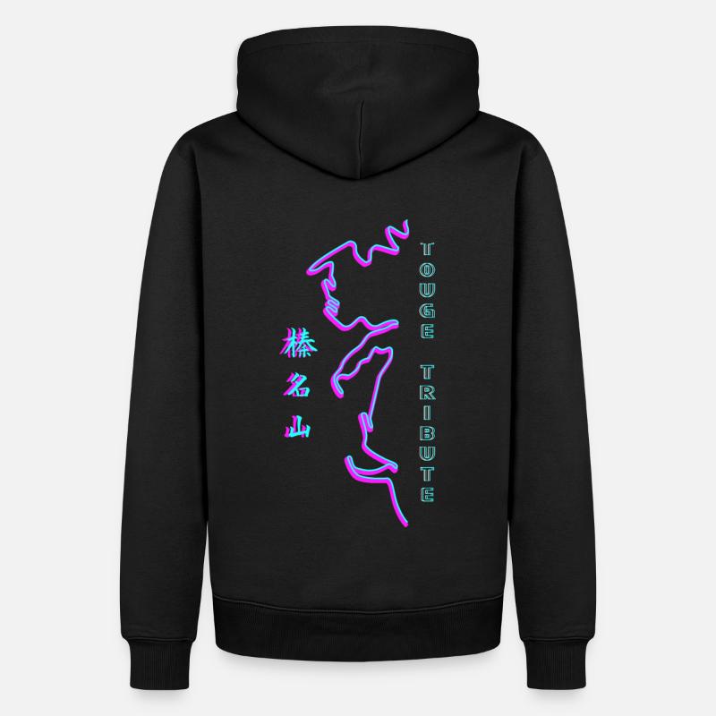 秋名 Akina Touge Synthwave - Männer Premium Bio Hoodie - Schwarz
