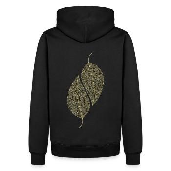 Feuilles décoratives - Sweat à capuche Premium bio Homme - noir - Dos - Nico (187cm)