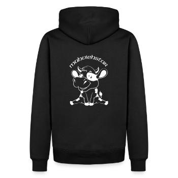 Muhviehstar Coole Kuh für Landwirte & Bauern - Männer Premium Bio Hoodie - Schwarz - Hinten - Nico (187cm)