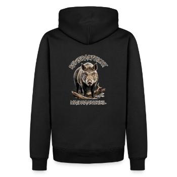 Jäger-Waidmannsheil Revieraufsicht-Wildschwein - Sweat à capuche Premium bio Homme - noir - Dos - Nico (187cm)