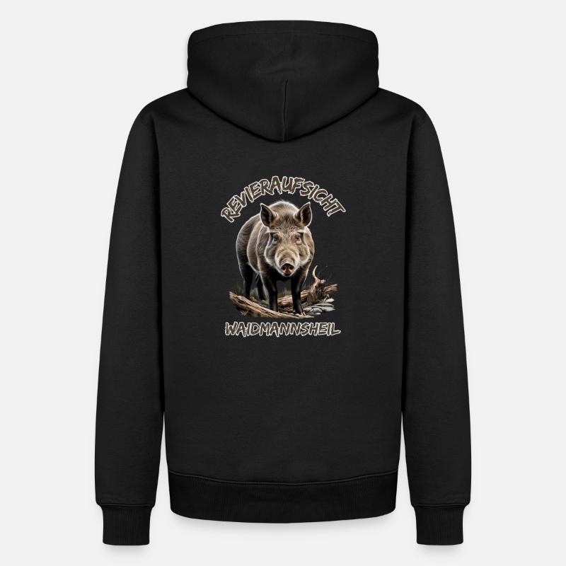 Jäger-Waidmannsheil Revieraufsicht-Wildschwein - Sweat à capuche Premium bio Homme - noir