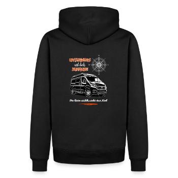 Camping van camping-car dicton avec boussole - Sweat à capuche Premium bio Homme - noir - Dos - Nico (187cm)