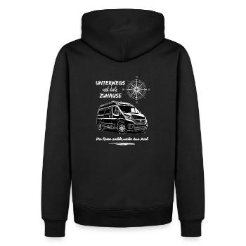 Camping van camping-car dicton avec boussole - Sweat à capuche Premium bio Homme - noir - Dos - Nico (187cm)