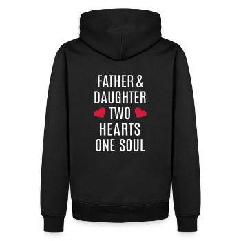 Vater und Tochter Herz Seele Bester Papa Vatertag - Männer Premium Bio Hoodie - Schwarz - Hinten - Nico (187cm)