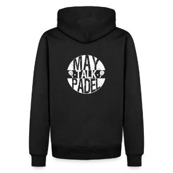May Talk Padel Tennis - Sweat à capuche Premium bio Homme - noir - Dos - Nico (187cm)