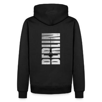 Berlin my city - Men’s Premium Organic Hoodie - black - Back - Nico (187cm)