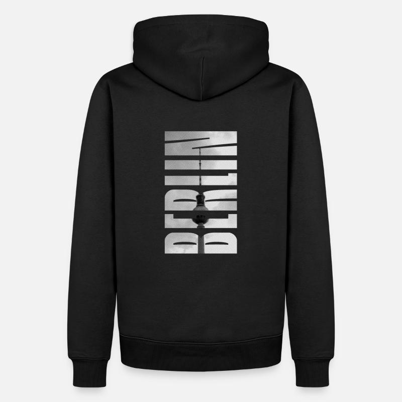 Berlin ma ville - Sweat à capuche Premium bio Homme - noir