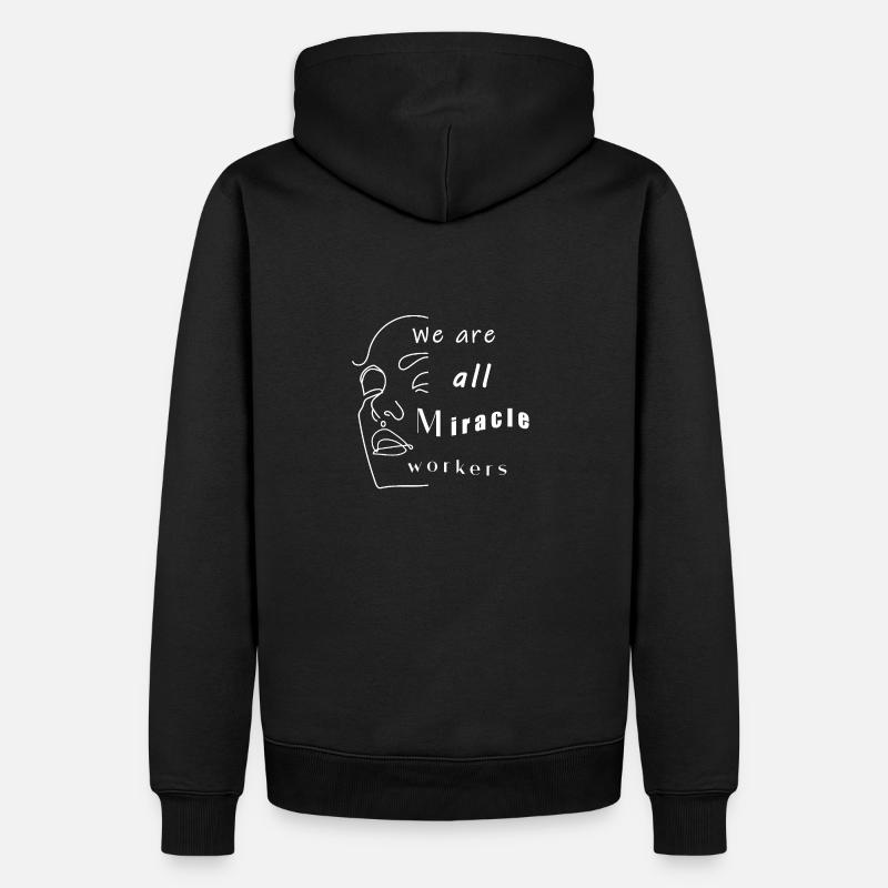 Positiv denken - Männer Premium Bio Hoodie - Schwarz