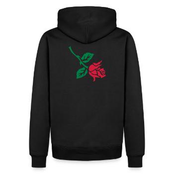 rose retro tattoo patjila - Sweat à capuche Premium bio Homme - noir - Dos - Nico (187cm)