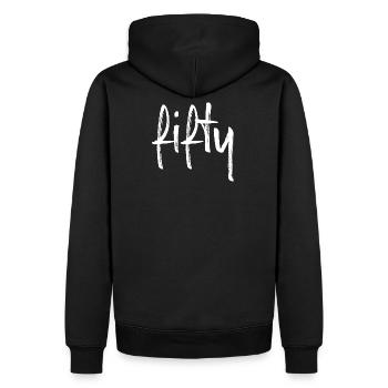 50 cinquante cadeau d'anniversaire numéro cinquante - Sweat à capuche Premium bio Homme - noir - Dos - Nico (187cm)