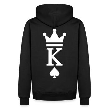 KING CROWN PIK - Men’s Premium Organic Hoodie - black - Back - Nico (187cm)