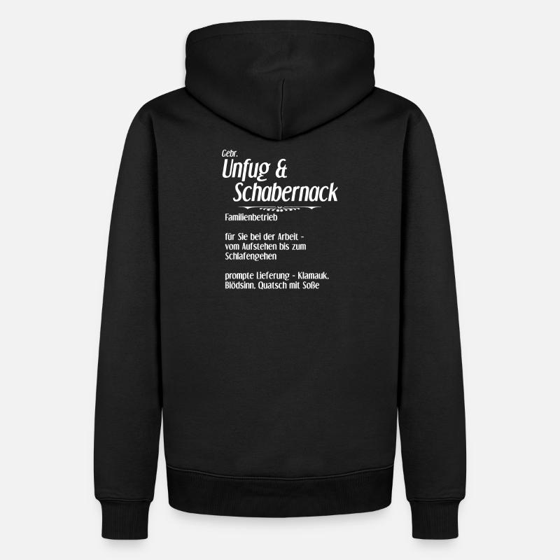 Unfug und Schabernack - Männer Premium Bio Hoodie - Schwarz