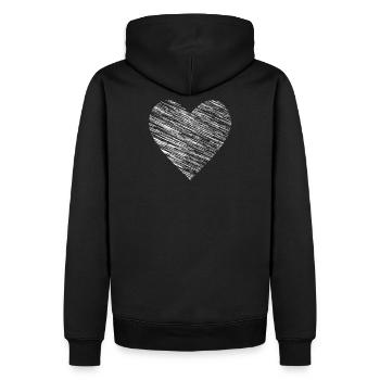 coeur I amour symbole amitié cadeau - Sweat à capuche Premium bio Homme - noir - Dos - Nico (187cm)
