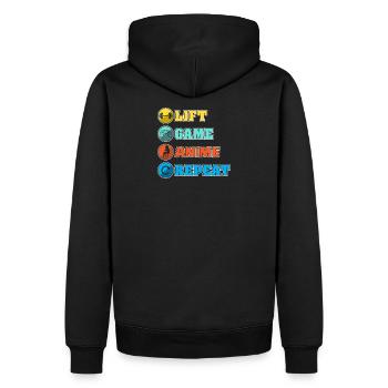 Anime - Männer Premium Bio Hoodie - Schwarz - Hinten - Nico (187cm)