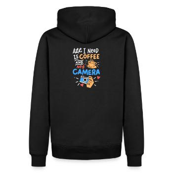 photography - Men’s Premium Organic Hoodie - black - Back - Nico (187cm)