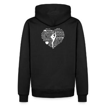 Pole Dance Heart Silhouette Word Design - Men’s Premium Organic Hoodie - black - Back - Nico (187cm)