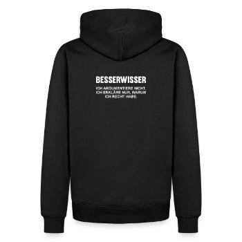 Besserwisser Genie Klug Schlau Lustig Fun Geschenk - Männer Premium Bio Hoodie - Schwarz - Hinten - Nico (187cm)