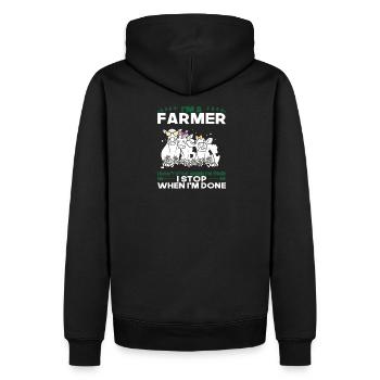 Farmer Saying Gift - Men’s Premium Organic Hoodie - black - Back - Nico (187cm)