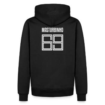 Trikotnummer Masturbinho Fussball Fussballfan - Männer Premium Bio Hoodie - Schwarz - Hinten - Nico (187cm)