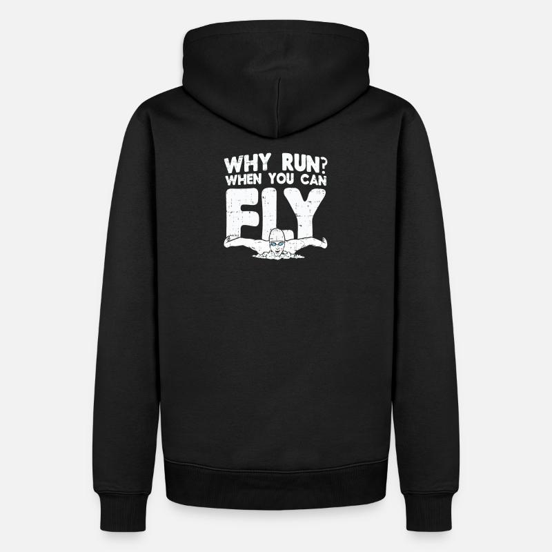 Schwimmen Schwimmer Geschenk - Männer Premium Bio Hoodie - Schwarz
