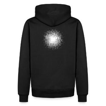 fond rond pointillé blanc - Sweat à capuche Premium bio Homme - noir - Dos - Nico (187cm)