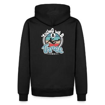 Football 3 ans Enfants Anniversaire d’enfant - Sweat à capuche Premium bio Homme - noir - Dos - Nico (187cm)