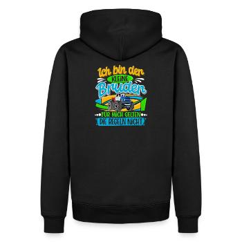 Kleiner Bruder Monstertruck - Männer Premium Bio Hoodie - Schwarz - Hinten - Nico (187cm)