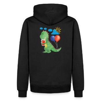 Small dino with refreshment and balloons - Men’s Premium Organic Hoodie - black - Back - Nico (187cm)