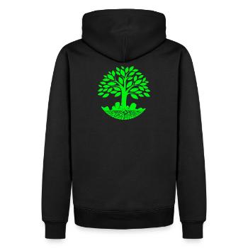 Baum des Lebens, Zen, Ökologie - Männer Premium Bio Hoodie - Schwarz - Hinten - Nico (187cm)