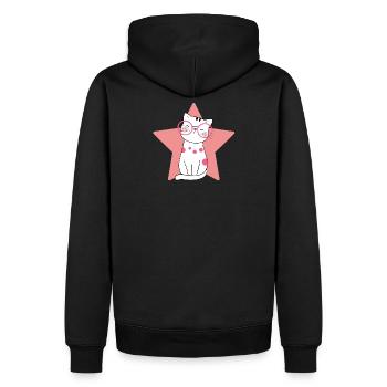 chat, chat mignon, chat domestique - Sweat à capuche Premium bio Homme - noir - Dos - Nico (187cm)