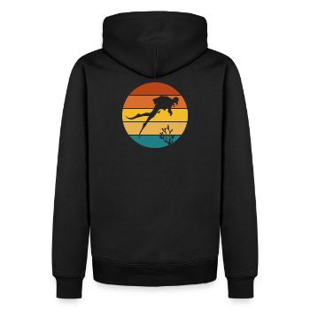 plongée sous marine, plongée - Sweat à capuche Premium bio Homme - noir - Dos - Nico (187cm)