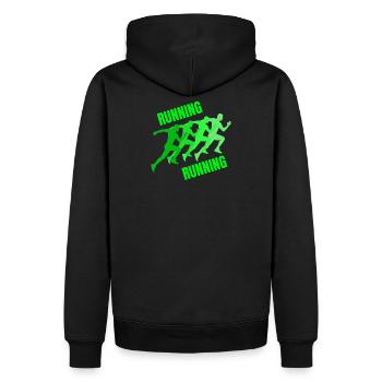 Laufen, Joggen, Joggen, Laufen, Trailrunning - Männer Premium Bio Hoodie - Schwarz - Hinten - Nico (187cm)