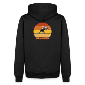 Leichtathletik, Sprint, Laufen - Männer Premium Bio Hoodie - Schwarz - Hinten - Nico (187cm)