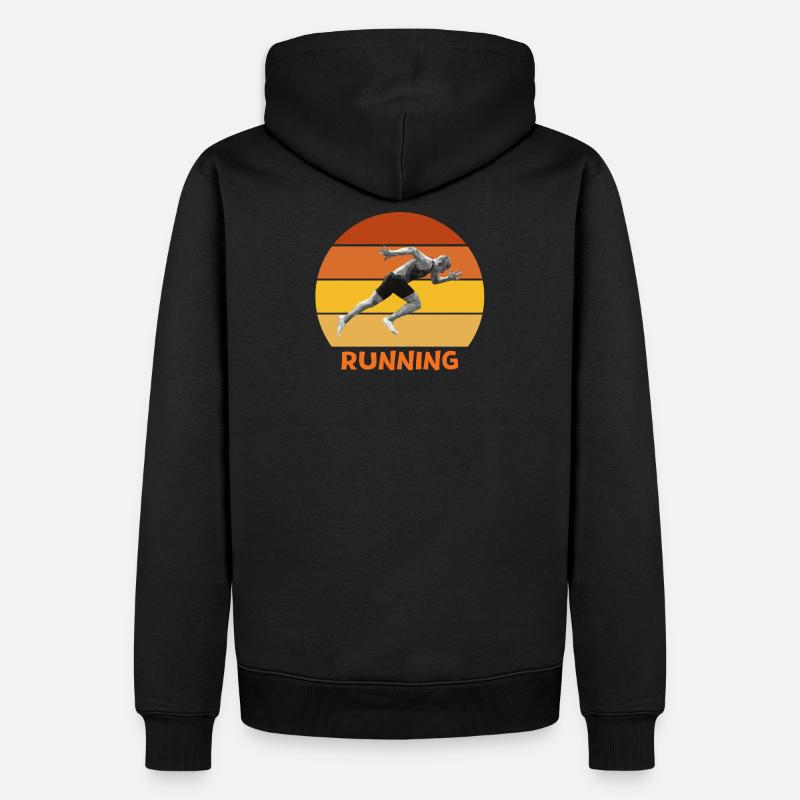 athlétisme, sprint, course à pied - Sweat à capuche Premium bio Homme - noir