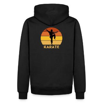 Karate, Karate-Fan, mach Karate - Männer Premium Bio Hoodie - Schwarz - Hinten - Nico (187cm)