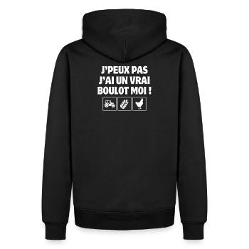 agriculture, agriculteur, paysan, fermier - Sweat à capuche Premium bio Homme - noir - Dos - Nico (187cm)