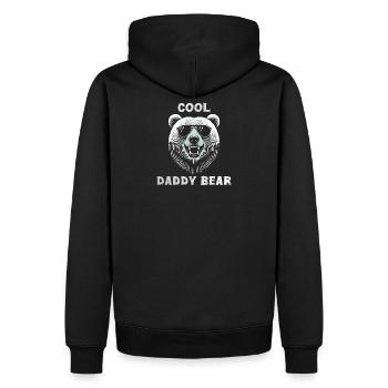 Tête ours cool daddy bear avec lunettes de soleil - Sweat à capuche Premium bio Homme - noir - Dos - Nico (187cm)
