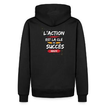 Motivational Quote for Success - Men’s Premium Organic Hoodie - black - Back - Nico (187cm)