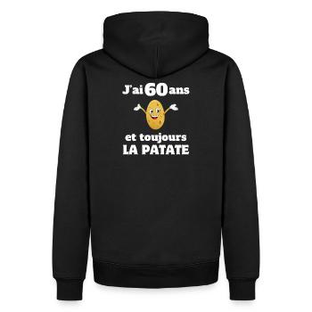 Geburtstag, 60 Jahre Jubiläum, 60 Jahre - Männer Premium Bio Hoodie - Schwarz - Hinten - Nico (187cm)