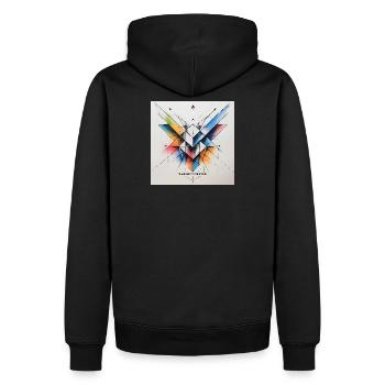 Chaos trifft Struktur - Männer Premium Bio Hoodie - Schwarz - Hinten - Nico (187cm)
