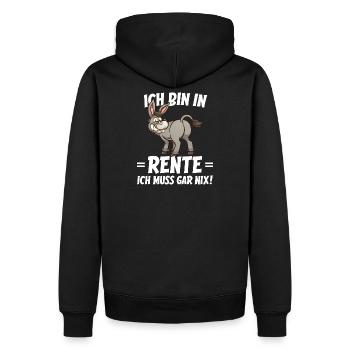 Je suis à la retraite de l’humour - Sweat à capuche Premium bio Homme - noir - Dos - Nico (187cm)